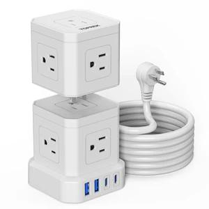 Power Strip with USB, Power Strip Tower with 9 Outlets, 2 USB-C, 2 USB-A, Convertible Outlet Extender & Desk Charging Block, 6.5 FT Flat Plug Extension Cord for Home Office, Kitchen 1625W/13A Power Strip with USB, Power Strip Tower with 9 Outlets, 2 USB-C, 2 USB-A, Convertible Outlet Extender & Desk Charging Block, 6.5 FT Flat Plug Extension Cord for Home Office, Kitchen 1625W/13A