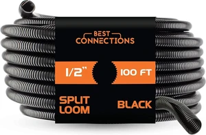 Split Wire Loom Flex-Guard Convoluted Tubing Protective Split Cable Sleeves for Auto Home Industrial Electrical Wires Chemical Resistant Conduit Black (1/2" - 100ft) Split Wire Loom Flex-Guard Convoluted Tubing Protective Split Cable Sleeves for Auto Home Industrial Electrical Wires Chemical Resistant Conduit Black (1/2" - 100ft)