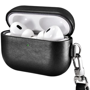 AirPods Pro 3 Case with Strap, Geniune Leather Vintage Cover (Black) AirPods Pro 3 Case with Strap, Geniune Leather Vintage Cover (Black)