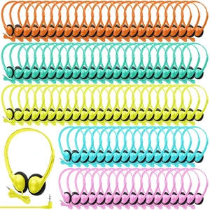 100 Pack Headphones for Classroom Bulk, Bright Colors, Classic Students Adjustable Headphones Wired Pack Black over The Head Earphones with 3.5 mm Plug for School Library Museums Charity 100 Pack Headphones for Classroom Bulk, Bright Colors, Classic Students Adjustable Headphones Wired Pack Black over The Head Earphones with 3.5 mm Plug for School Library Museums Charity