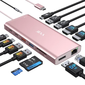 USB C Laptop Docking Station Dual Monitor 14 in 1 USB C Hub Multi Adapter USB C Dongle Dock 14 in 1 USB C to 2 HDMI 4K+DisplayPort+Ethernet+4USB+2USB C+100W PD Charger+SD/TF for Dell/Lenovo/HP Laptop USB C Laptop Docking Station Dual Monitor 14 in 1 USB C Hub Multi Adapter USB C Dongle Dock 14 in 1 USB C to 2 HDMI 4K+DisplayPort+Ethernet+4USB+2USB C+100W PD Charger+SD/TF for Dell/Lenovo/HP Laptop