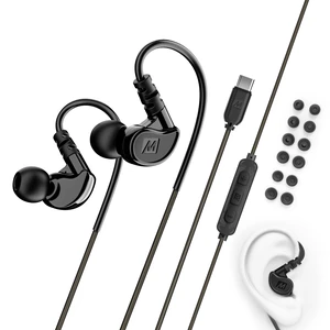 M6 Sport USB-C Wired Earbuds with Memory Wire Earhooks, Headset with Mic & 3-Button Remote for iPhone 17 Pro Max, iPad, USB Type C Devices; in Ear Headphones for Running/Gym/Workouts, Black M6 Sport USB-C Wired Earbuds with Memory Wire Earhooks, Headset with Mic & 3-Button Remote for iPhone 17 Pro Max, iPad, USB Type C Devices; in Ear Headphones for Running/Gym/Workouts, Black