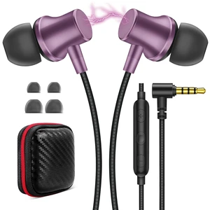 Wired Earbuds for School Chromebook Laptop PC, Purple Ear Buds with 3.5mm Plug in Audio Jack Microphone HiFi Stereo Wired Headphone Corded Earphone for Kindle Fire Travel MP3 Wired Earbuds for School Chromebook Laptop PC, Purple Ear Buds with 3.5mm Plug in Audio Jack Microphone HiFi Stereo Wired Headphone Corded Earphone for Kindle Fire Travel MP3