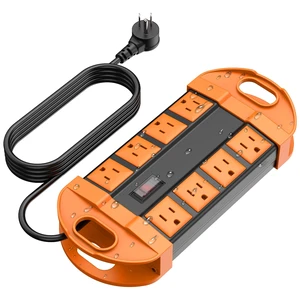 Outdoor Power Strip Weatherproof with 8 Plug, Waterproof Extension Cord with Multiple Outlets, Christmas Exterior Garden Yard Surge Protector 15FT, Orange Outdoor Power Strip Weatherproof with 8 Plug, Waterproof Extension Cord with Multiple Outlets, Christmas Exterior Garden Yard Surge Protector 15FT, Orange
