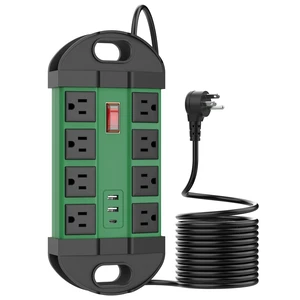 Outdoor Weatherproof 8 Outlet Power Strip, IPX6, Green, 6FT Outdoor Power Strip, IPX6 Waterproof Surge Protector, 2 USB-A 1 USB-C Ports, for Outdoor Patio Garden Porch Garage Outdoor Weatherproof 8 Outlet Power Strip, IPX6, Green, 6FT Outdoor Power Strip, IPX6 Waterproof Surge Protector, 2 USB-A 1 USB-C Ports, for Outdoor Patio Garden Porch Garage