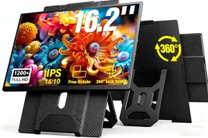16.2" Portable Laptop Monitor Extender, 1200P HDR Screen with 360° Rotation, Ultra-Light Travel Second Screen, Plug & Play via Mini HDMI/Type-C, Compatible with Windows/Mac/PS5 16.2" Portable Laptop Monitor Extender, 1200P HDR Screen with 360° Rotation, Ultra-Light Travel Second Screen, Plug & Play via Mini HDMI/Type-C, Compatible with Windows/Mac/PS5