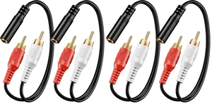 3.5mm to RCA Splitter, Gold Plated Male Stereo Audio Y Cable, 4-Pack 3.5mm to RCA Splitter, Gold Plated Male Stereo Audio Y Cable, 4-Pack