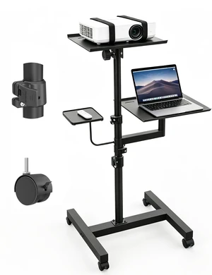 2 Shelves Projector Stand, Max 47" Height Adjustable Laptop Stand Mobile Cart on Wheels, Projector Tripod Stand, Rolling Laptop Floor Stand, For Couch Office Home 2 Shelves Projector Stand, Max 47" Height Adjustable Laptop Stand Mobile Cart on Wheels, Projector Tripod Stand, Rolling Laptop Floor Stand, For Couch Office Home