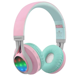 WT-7S Bluetooth Headphones Light Up, Foldable Stero Wireless Headset with Microphone and Volume Control for PC/Tablet/TV/Travel (Pink Green) WT-7S Bluetooth Headphones Light Up, Foldable Stero Wireless Headset with Microphone and Volume Control for PC/Tablet/TV/Travel (Pink Green)
