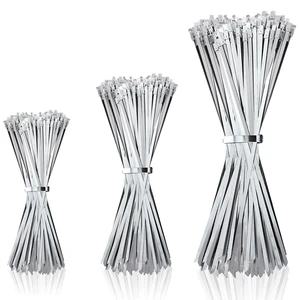 Metal Zip Ties of 300 Pcs, 6+8+11.8 inch 304 Stainless Steel, Heavy Duty, Industrial-Grade, Silver, for Pipe, Auto Repair, Exhaust Wrap, Heat Resistant Fencing Ties Metal Zip Ties of 300 Pcs, 6+8+11.8 inch 304 Stainless Steel, Heavy Duty, Industrial-Grade, Silver, for Pipe, Auto Repair, Exhaust Wrap, Heat Resistant Fencing Ties