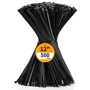 Cable Zip Ties 12 inch 500 Pack Plastic Black Zip Ties 50lbs Zipties Heavy Duty Zip Ties for Outdoor and Indoor Multi-Purpose Cable Ties Self-Locking UV Resistant Wire Ties Wraps Cable Zip Ties 12 inch 500 Pack Plastic Black Zip Ties 50lbs Zipties Heavy Duty Zip Ties for Outdoor and Indoor Multi-Purpose Cable Ties Self-Locking UV Resistant Wire Ties Wraps