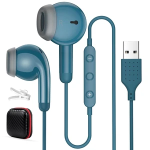 USB Earbuds for PC,Headphones with Microphone for Computer,Blue Wired USB Headset with Mic Audio Control,Noise Isolating Stereo Laptop Earphones for Dell/HP/Surface PC Office Zoom Working USB Earbuds for PC,Headphones with Microphone for Computer,Blue Wired USB Headset with Mic Audio Control,Noise Isolating Stereo Laptop Earphones for Dell/HP/Surface PC Office Zoom Working