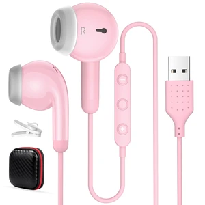 USB Earbuds for PC,Headphones with Microphone for Computer,Pink Wired USB Headset with Mic Audio Control,Noise Isolating Stereo Laptop Earphones for Dell/HP/Surface PC Office Zoom Working USB Earbuds for PC,Headphones with Microphone for Computer,Pink Wired USB Headset with Mic Audio Control,Noise Isolating Stereo Laptop Earphones for Dell/HP/Surface PC Office Zoom Working