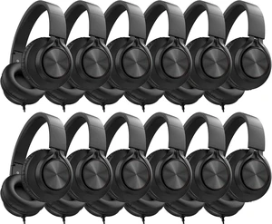 Kids School Headphones Bulk 12 Pack with Mic for K-12 Student Classroom Use, Library & Online Learning & Testing, 3.5mm Jack for Chromebook Laptop Tablets, Durable, Foldable Kids School Headphones Bulk 12 Pack with Mic for K-12 Student Classroom Use, Library & Online Learning & Testing, 3.5mm Jack for Chromebook Laptop Tablets, Durable, Foldable