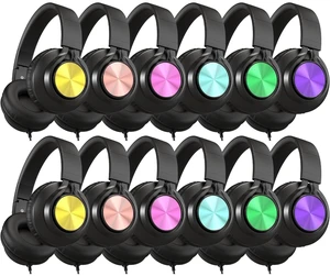 Kids Classroom Headphones with Mic, Wired 12-Pack for K-12 School Students Teens Use, Library & Online Learning & Testing, Durable & Foldable, 3.5mm Jack for Chromebook Laptop Tablets Kids Classroom Headphones with Mic, Wired 12-Pack for K-12 School Students Teens Use, Library & Online Learning & Testing, Durable & Foldable, 3.5mm Jack for Chromebook Laptop Tablets