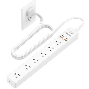 6Ft Flat Plug Extension Cord Power Strip,7 AC Outlets 4 USB Ports(2 USB C) Ultra Thin Flat Extension Cord & Flat Plug, 1700 Joules, Wall Mount, Desk Charging Station for Home Office Dorm, White 6Ft Flat Plug Extension Cord Power Strip,7 AC Outlets 4 USB Ports(2 USB C) Ultra Thin Flat Extension Cord & Flat Plug, 1700 Joules, Wall Mount, Desk Charging Station for Home Office Dorm, White