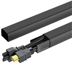 142in Wall Cord Hider for 2-3 Cords, W0.94in H0.47in, Black Medium Cord Covers for Wires on wall, On-Wall Cord Cover Cable Concealer 142in Wall Cord Hider for 2-3 Cords, W0.94in H0.47in, Black Medium Cord Covers for Wires on wall, On-Wall Cord Cover Cable Concealer