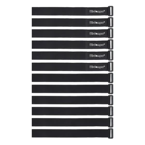 12 Pack 1 x 18 Inch Long Hook and Loop Tie Down Straps Heavy Duty Durable Nylon, Reusable, Large, Wide, Black, Functional Adjustable Fastening Cinch Strap Cable Cord for Home, Office, Outdoor 12 Pack 1 x 18 Inch Long Hook and Loop Tie Down Straps Heavy Duty Durable Nylon, Reusable, Large, Wide, Black, Functional Adjustable Fastening Cinch Strap Cable Cord for Home, Office, Outdoor
