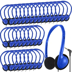 50 Pack Bulk Headphones for Classroom Kids Student School, Wired On-Ear Headphones for Chromebook Laptop Computer, Bulk Wholesale, HQ Stereo Sound 3.5mm Jack(Blue) 50 Pack Bulk Headphones for Classroom Kids Student School, Wired On-Ear Headphones for Chromebook Laptop Computer, Bulk Wholesale, HQ Stereo Sound 3.5mm Jack(Blue)