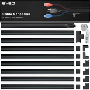 Cord Covers for Wires on Wall - 150in Cable Management Cable Hider - Cord Hiders for TV On Wall - Paintable Cable Concealer - Wire Covers for Cords - 10X (L16 x W0.95 x H0.5) - Medium Black Cord Covers for Wires on Wall - 150in Cable Management Cable Hider - Cord Hiders for TV On Wall - Paintable Cable Concealer - Wire Covers for Cords - 10X (L16 x W0.95 x H0.5) - Medium Black