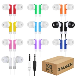Bulk Earbuds Headphones 100 Pack for Kids School Classroom,Multi Colored in-Ear Earphones,Student Wired Ear Buds with 3.5 mm Jack for Computer Chromebook Laptop PC(GS01, 100 Mixed) Bulk Earbuds Headphones 100 Pack for Kids School Classroom,Multi Colored in-Ear Earphones,Student Wired Ear Buds with 3.5 mm Jack for Computer Chromebook Laptop PC(GS01, 100 Mixed)