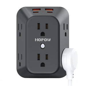 Black Outlet Extender, 6AC&2A2C, 1050J, USB Wall Charger, 1875W/15A ETL Listed, 3-Sided Surge Protector, Mountable, 1.9in Wide Spaced, Multi Plug Wall Outlet for Home Office Travel Black Outlet Extender, 6AC&2A2C, 1050J, USB Wall Charger, 1875W/15A ETL Listed, 3-Sided Surge Protector, Mountable, 1.9in Wide Spaced, Multi Plug Wall Outlet for Home Office Travel