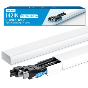 142in Wall Cord Hider for 3-4 Cords, W1.18in H0.63in, White Large Cord Covers for Wires on wall, On-Wall Cord Cover Cable Concealer 142in Wall Cord Hider for 3-4 Cords, W1.18in H0.63in, White Large Cord Covers for Wires on wall, On-Wall Cord Cover Cable Concealer