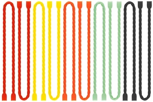 10 PCS 12-Inch Silicone Cable Ties - Reusable Rubber Twist Ties Bendable Cable Ties for Bundling and Holding, All Purpose Cord Tie for Indoor and Outdoor (5 Colors) 10 PCS 12-Inch Silicone Cable Ties - Reusable Rubber Twist Ties Bendable Cable Ties for Bundling and Holding, All Purpose Cord Tie for Indoor and Outdoor (5 Colors)