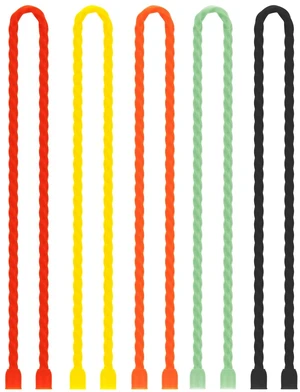 5 PCS 24-Inch Silicone Cable Ties Steel-Core Reusable Rubber Twist Ties Bendable Cable Ties for Bundling and Holding, All Purpose Cord Tie for Indoor and Outdoor (5 Colors) 5 PCS 24-Inch Silicone Cable Ties Steel-Core Reusable Rubber Twist Ties Bendable Cable Ties for Bundling and Holding, All Purpose Cord Tie for Indoor and Outdoor (5 Colors)