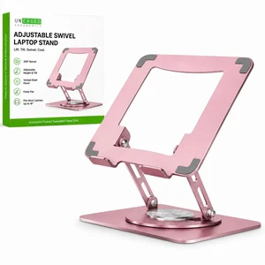 Swivel Laptop Stand for Desk, 360 Riser, Brushed Pink Height and tilt both adjust, works as a computer and tablet stand for home office, dorm and shared workspaces Swivel Laptop Stand for Desk, 360 Riser, Brushed Pink Height and tilt both adjust, works as a computer and tablet stand for home office, dorm and shared workspaces