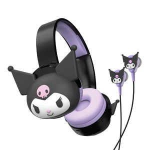 2-in-1 Wireless Bluetooth Headphones with Wired Earbuds Foldable Over-Ear Headset with Built-in Mic, AUX Cable, Adjustable Headband, and Onboard Controls Kuromi 2-in-1 Wireless Bluetooth Headphones with Wired Earbuds Foldable Over-Ear Headset with Built-in Mic, AUX Cable, Adjustable Headband, and Onboard Controls Kuromi