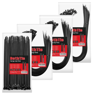 300 Pcs Black Zip Ties Assorted Sizes 12"+20"+26"+36" 220 LBS Heavy Duty Zip Ties, Ultra Strong Plastic Wire Ties UV Resistant, Extra Long Wire Ties, Big Tie Wraps 300 Pcs Black Zip Ties Assorted Sizes 12"+20"+26"+36" 220 LBS Heavy Duty Zip Ties, Ultra Strong Plastic Wire Ties UV Resistant, Extra Long Wire Ties, Big Tie Wraps