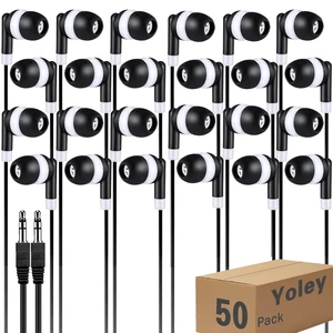 Bulk Earbud Headphones 50 Pack for School Classroom Kids, Wholeslae Wired Durable Earphones Class Set for Students Children Toddler Teens Boys Girls and Adult (Black, 50pcs) Bulk Earbud Headphones 50 Pack for School Classroom Kids, Wholeslae Wired Durable Earphones Class Set for Students Children Toddler Teens Boys Girls and Adult (Black, 50pcs)