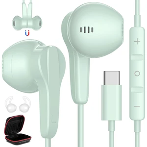 USB C Headphones Wired for iPhone 17 Air 16 15 18 Pro Max Duo Plus, Green Type C Earphone with Mic Stereo Volume Magnet USBC Wired Earbud for Samsung Galaxy S26 S25 S24 Ultra S23 Fe S22 Flip/Pixel 10 USB C Headphones Wired for iPhone 17 Air 16 15 18 Pro Max Duo Plus, Green Type C Earphone with Mic Stereo Volume Magnet USBC Wired Earbud for Samsung Galaxy S26 S25 S24 Ultra S23 Fe S22 Flip/Pixel 10