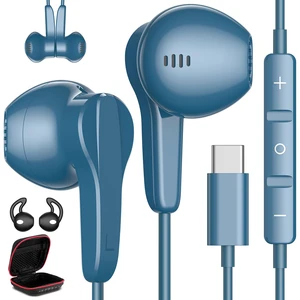 USB C Headphones Wired for iPhone 17 Air 16 15 18 Pro Max Duo Plus, Blue Type C Earphone with Mic Stereo Volume Magnet USBC Wired Earbud for Samsung Galaxy S26 S25 S24 Ultra S23 Fe S22 Flip/Pixel 11 USB C Headphones Wired for iPhone 17 Air 16 15 18 Pro Max Duo Plus, Blue Type C Earphone with Mic Stereo Volume Magnet USBC Wired Earbud for Samsung Galaxy S26 S25 S24 Ultra S23 Fe S22 Flip/Pixel 11
