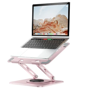 Laptop Stand for Desk, Adjustable Computer Stand Holder with 360° Rotating Base, Ergonomic Laptop Riser Compatible with MacBook Pro Air, All Laptops 10-15.6"-Pink Laptop Stand for Desk, Adjustable Computer Stand Holder with 360° Rotating Base, Ergonomic Laptop Riser Compatible with MacBook Pro Air, All Laptops 10-15.6"-Pink