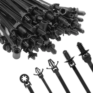 330 PCS Automotive Installation Black Push Mount Cable Zip Ties Assorted Sizes, Heavy Duty Self-Locking UV Resistant Wire Ties - For Indoor Wire Bundling, Construction, Automotive 330 PCS Automotive Installation Black Push Mount Cable Zip Ties Assorted Sizes, Heavy Duty Self-Locking UV Resistant Wire Ties - For Indoor Wire Bundling, Construction, Automotive