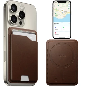 Leather Brown Magsafe Wallet w/Integrated Tracking for iPhone, Slim Magsafe Card Holder for iPhone, Wallet GPS Tracker Card 5 Months Battery Life, Rechargeable, Compatible with iOS Only Leather Brown Magsafe Wallet w/Integrated Tracking for iPhone, Slim Magsafe Card Holder for iPhone, Wallet GPS Tracker Card 5 Months Battery Life, Rechargeable, Compatible with iOS Only