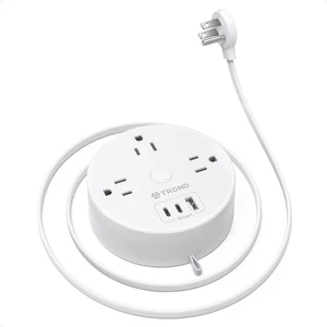 Flat Plug Power Strip, Extension Cord 10FT Partially-Retractable Power Strip with 3 AC Outlets 3 USB Ports (2 USB C), Cruise Ship Essentials, Desktop Charging Station for Home, Hotel, Dorm Flat Plug Power Strip, Extension Cord 10FT Partially-Retractable Power Strip with 3 AC Outlets 3 USB Ports (2 USB C), Cruise Ship Essentials, Desktop Charging Station for Home, Hotel, Dorm