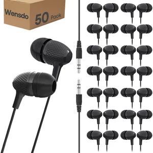 Bulk Earbuds Headphones 50 Pack for Classroom Kids, Wholesale Durable Earphones Perfect for K12 Schools Students Kindergarten Children Gift and Adult (HY400 Black) Bulk Earbuds Headphones 50 Pack for Classroom Kids, Wholesale Durable Earphones Perfect for K12 Schools Students Kindergarten Children Gift and Adult (HY400 Black)