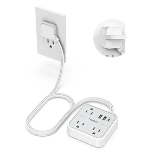 Travel Power Strip with Ultra Thin Flat Ring Plug Extension Cord 5FT 1 USB C and 2 USB A Ports, Non Surge Protector Flat Plug Wall Charger with 3 Outlets for Office, Alaska Cruise Essentials Travel Power Strip with Ultra Thin Flat Ring Plug Extension Cord 5FT 1 USB C and 2 USB A Ports, Non Surge Protector Flat Plug Wall Charger with 3 Outlets for Office, Alaska Cruise Essentials