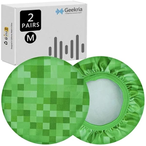 2 Pairs Flex Fabric Headphones Ear Covers - Product Safety Certified - Washable & Stretchable Earcup Protectors for Over-Ear Headsets, Sweat Pads for Gym, Gaming (MC Grass/Size M) 2 Pairs Flex Fabric Headphones Ear Covers - Product Safety Certified - Washable & Stretchable Earcup Protectors for Over-Ear Headsets, Sweat Pads for Gym, Gaming (MC Grass/Size M)