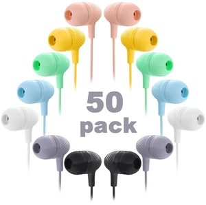 Wholesale Bulk Earbuds Headphones 50 Pack Multi Color for Classroom Kids, Durable Earphones Perfect for K12 Schools Students Teens Kindergarten Children Gift and Adult Wholesale Bulk Earbuds Headphones 50 Pack Multi Color for Classroom Kids, Durable Earphones Perfect for K12 Schools Students Teens Kindergarten Children Gift and Adult