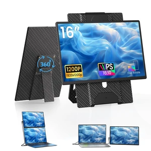 Laptop Screen Extender Portable Monitor - Dual 16" 1200P FHD Travel Monitor Fit for 13-17" Laptops Plug & Play 360° Rotating Detachable Stand Height Adjustable for Travel/Work/Study Laptop Screen Extender Portable Monitor - Dual 16" 1200P FHD Travel Monitor Fit for 13-17" Laptops Plug & Play 360° Rotating Detachable Stand Height Adjustable for Travel/Work/Study