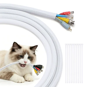 30ft - 1/2 inch Cord Protectors from Pets no Chew, White Split Cable Management Sleeves, Wire Loom Tubing for TV USB Cord Protector, Cord Covers for Pets Bite-Resistant 30ft - 1/2 inch Cord Protectors from Pets no Chew, White Split Cable Management Sleeves, Wire Loom Tubing for TV USB Cord Protector, Cord Covers for Pets Bite-Resistant
