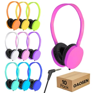Gaosen 10 Pack Kids Headphones Bulk for School Classroom, Multi Color Wired Headphones Class Set for Students Children Adults, On-Ear 3.5mm Jack (Mixed, 10 Pack) Gaosen 10 Pack Kids Headphones Bulk for School Classroom, Multi Color Wired Headphones Class Set for Students Children Adults, On-Ear 3.5mm Jack (Mixed, 10 Pack)