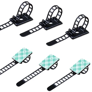 Adjustable Adhesive Cable Ties, Releasable Nylon Straps, 200 Pack Adhesive-backed cord organizers for routing power, USB, HDMI and data cables under desks and around home or office equipment Adjustable Adhesive Cable Ties, Releasable Nylon Straps, 200 Pack Adhesive-backed cord organizers for routing power, USB, HDMI and data cables under desks and around home or office equipment