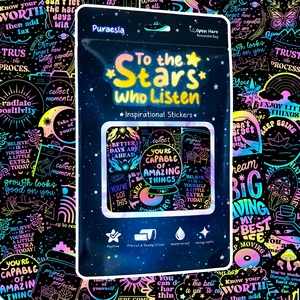 200 PCS Holographic Positive Affirmation Stickers - to The Stars Who Listen By - Lumina Series- Neon Inspirational Boost Stress Relief Sticker for Journaling & Laptop, Phone, Water Bottle 200 PCS Holographic Positive Affirmation Stickers - to The Stars Who Listen By - Lumina Series- Neon Inspirational Boost Stress Relief Sticker for Journaling & Laptop, Phone, Water Bottle