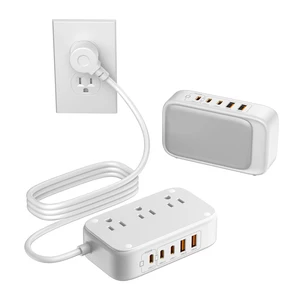 5FT Portable USB C Power Strip USB Ports Extension Cord PD 20W Flat Wall Plug Charger Multipl Outlets with 2500W AC Outlets, 3 USB-C Ports, 2 USB-A Ports for Home/Office/Travel 5FT Portable USB C Power Strip USB Ports Extension Cord PD 20W Flat Wall Plug Charger Multipl Outlets with 2500W AC Outlets, 3 USB-C Ports, 2 USB-A Ports for Home/Office/Travel