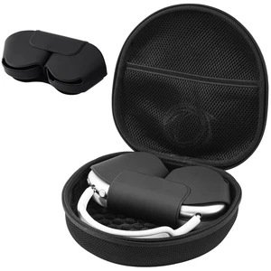 AirPods Max & AirPods Max 2 Travel Case with Sleep Mode Cover Shockproof EVA Shell with Soft Lining, Mesh Pocket, Hand Strap & Carabiner for Travel - Black AirPods Max & AirPods Max 2 Travel Case with Sleep Mode Cover Shockproof EVA Shell with Soft Lining, Mesh Pocket, Hand Strap & Carabiner for Travel - Black
